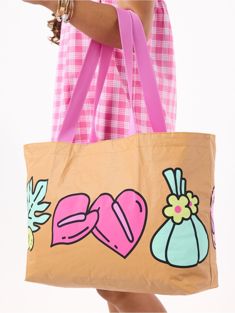 ALOHA Collection x Hello Kitty Hawaii Exclusive Reversible Holo Holo Tote Bag - Picture 14 of 16